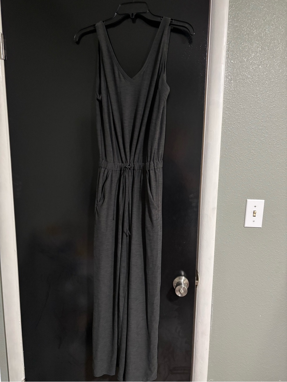 Old Navy Charcoal Black Sleeveless Maxi Jumpsuit